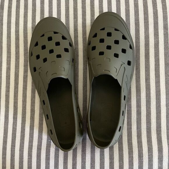 Vans Olive Green Slip-On Loafers - Picture 1 of 4